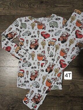 Blush Lotus Disney Pixar Cars Christmas 2 Piece Bamboo Pajama